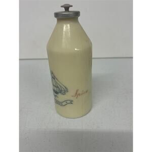 VINTAGE OLD SPICE TALCUM FOR MEN MILK GLASS BOTTLE by SHULTON